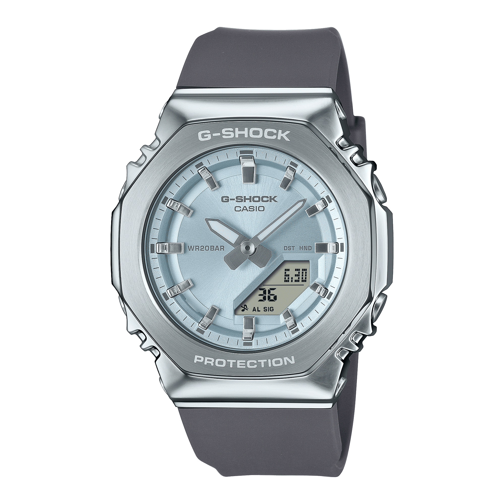 CASIO G-SHOCK WOMEN GM-S2110-2ADR BLUE ANALOG-DIGITAL DIAL GREY  BIO-BASED RESIN BAND G1624