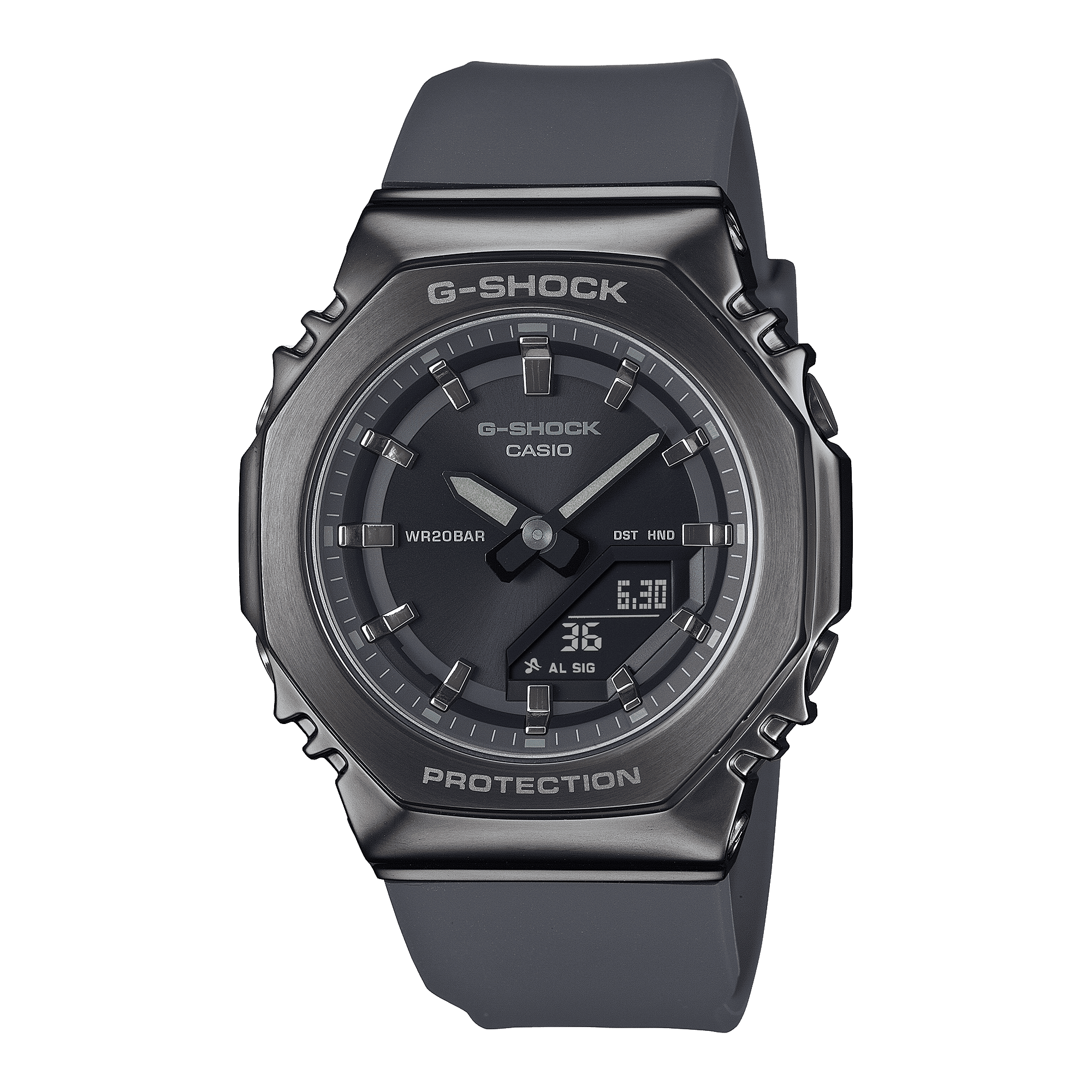 CASIO G-SHOCK WOMEN GM-S2110B-8ADR GREY ANALOG-DIGITAL DIAL GREY BIO-BASED RESIN BAND G1695