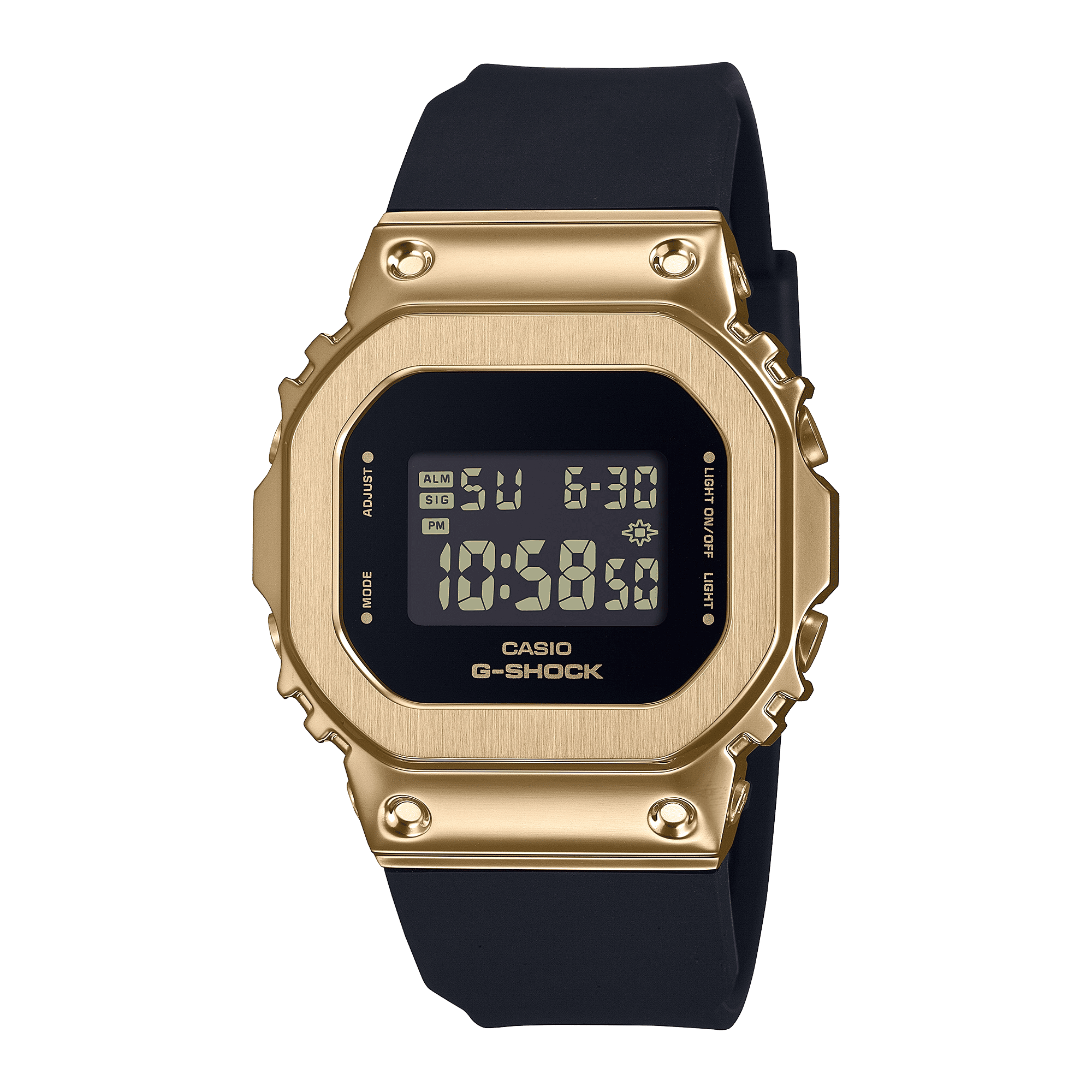 CASIO G-SHOCK WOMEN GM-S5600UGB-1DR GOLD DIGITAL DIAL BLACK BIO-BASED RESIN BAND G1535