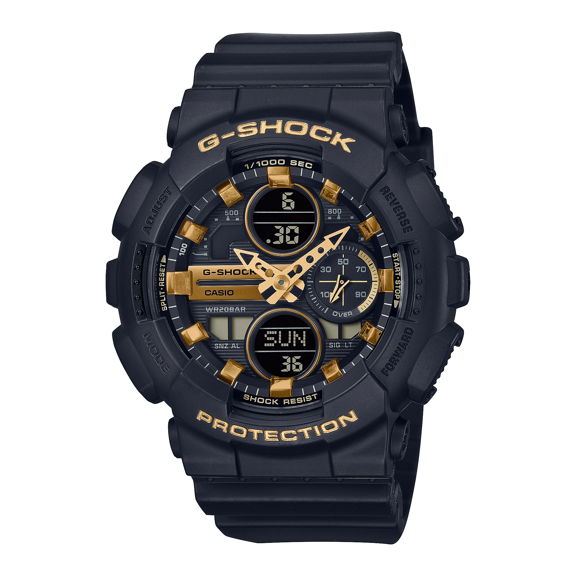CASIO G-SHOCK GMA-S140M-1ADR BLACK ANA-DIGI DIAL BLACK RESIN STRAP WOMEN'S WATCH G1060