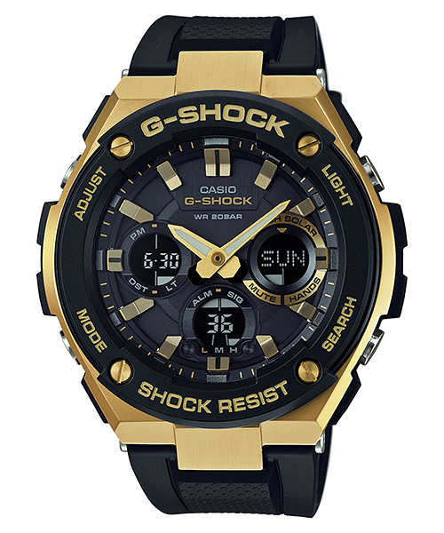 CASIO G-SHOCK GST-S100G-1ADR BLACK ANALOG-DIGITAL DIAL BLACK  RESIN  BAND G608