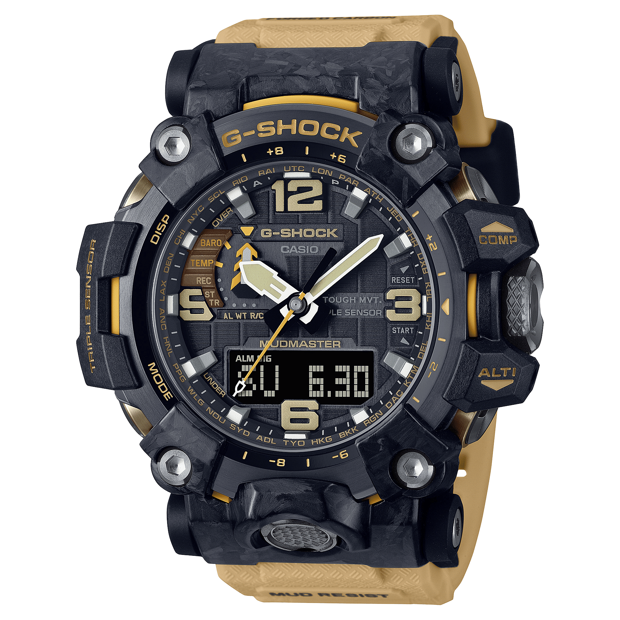 CASIO G-SHOCK MUDMASTER GWG-2000-1A5DR GRAY IP ANA-DIGI DIAL BROWN RESIN STRAP MEN'S WATCH G1177