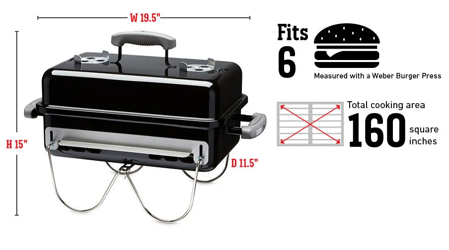 Weber Charcoal Grill Go-Anywhere Black WEBER