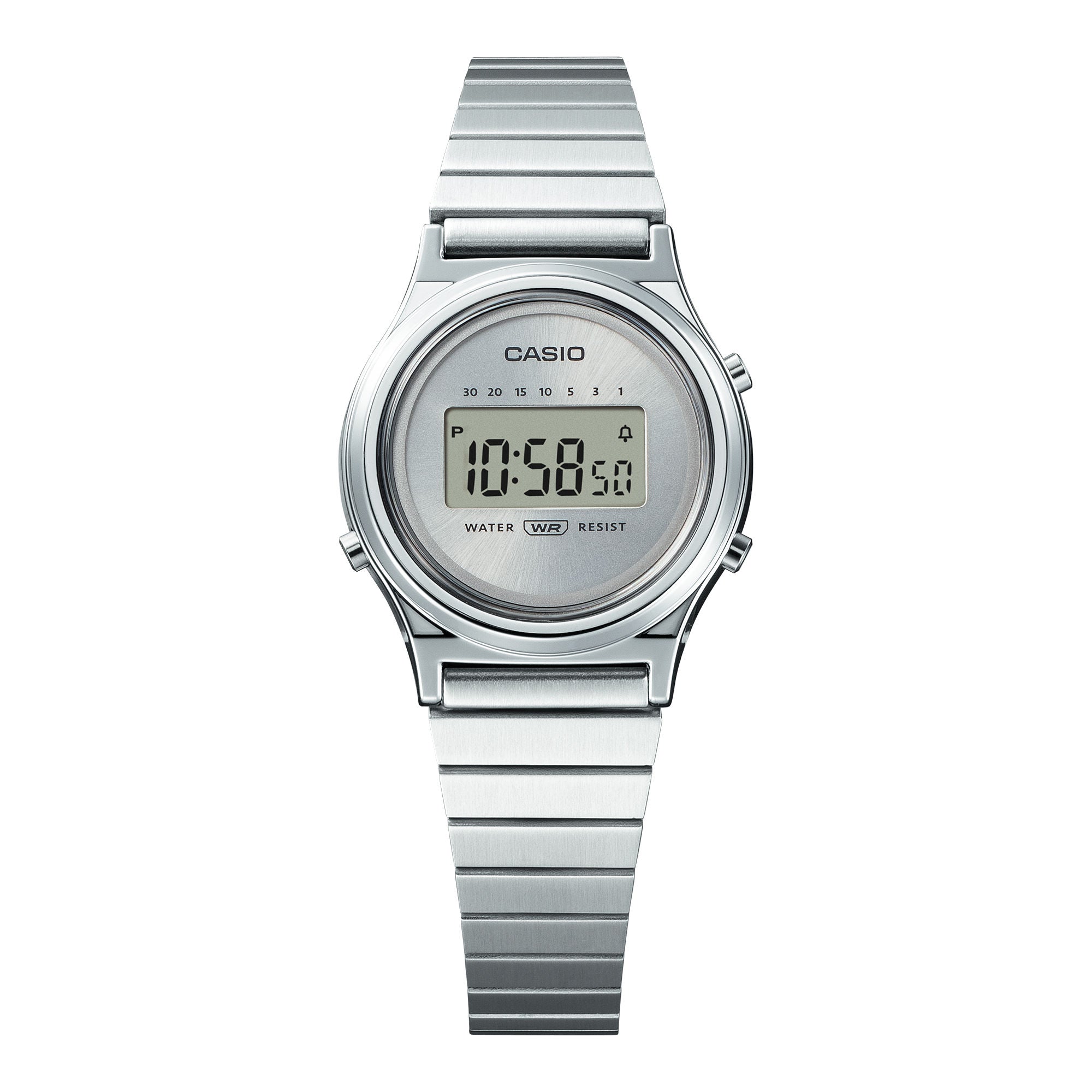 CASIO VINTAGE LA700WE-7ADF SILVER DIGITAL DIAL SILVER STAINLESS STEEL BAND A2232
