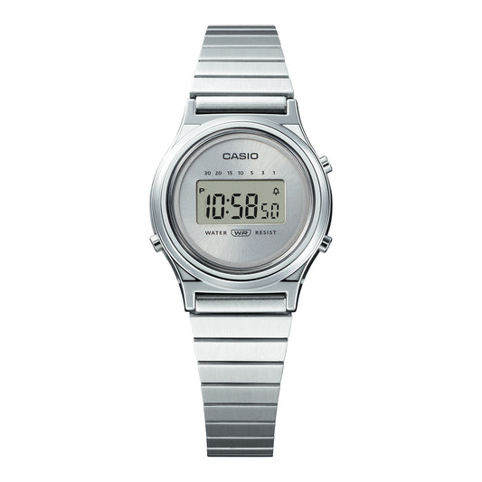 CASIO VINTAGE LA700WE-7ADF SILVER DIGITAL DIAL SILVER STAINLESS STEEL BAND A2232