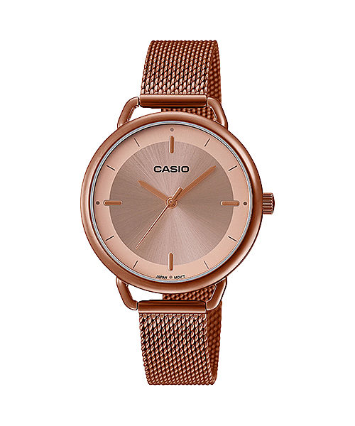 CASIO LTP-E413MR-9ADF ROSE GOLD IP ANALOG DIAL  STAINLESS STEEL MESH BAND WOMEN'S WATCH A1799