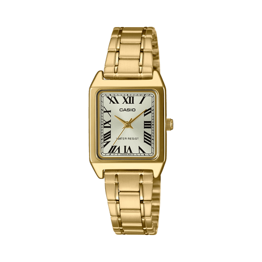 CASIO LTP-V007G-9BUDF GOLD ANALOG DIAL GOLD STAINLESS STEEL BAND WOMEN'S WATCH A2284