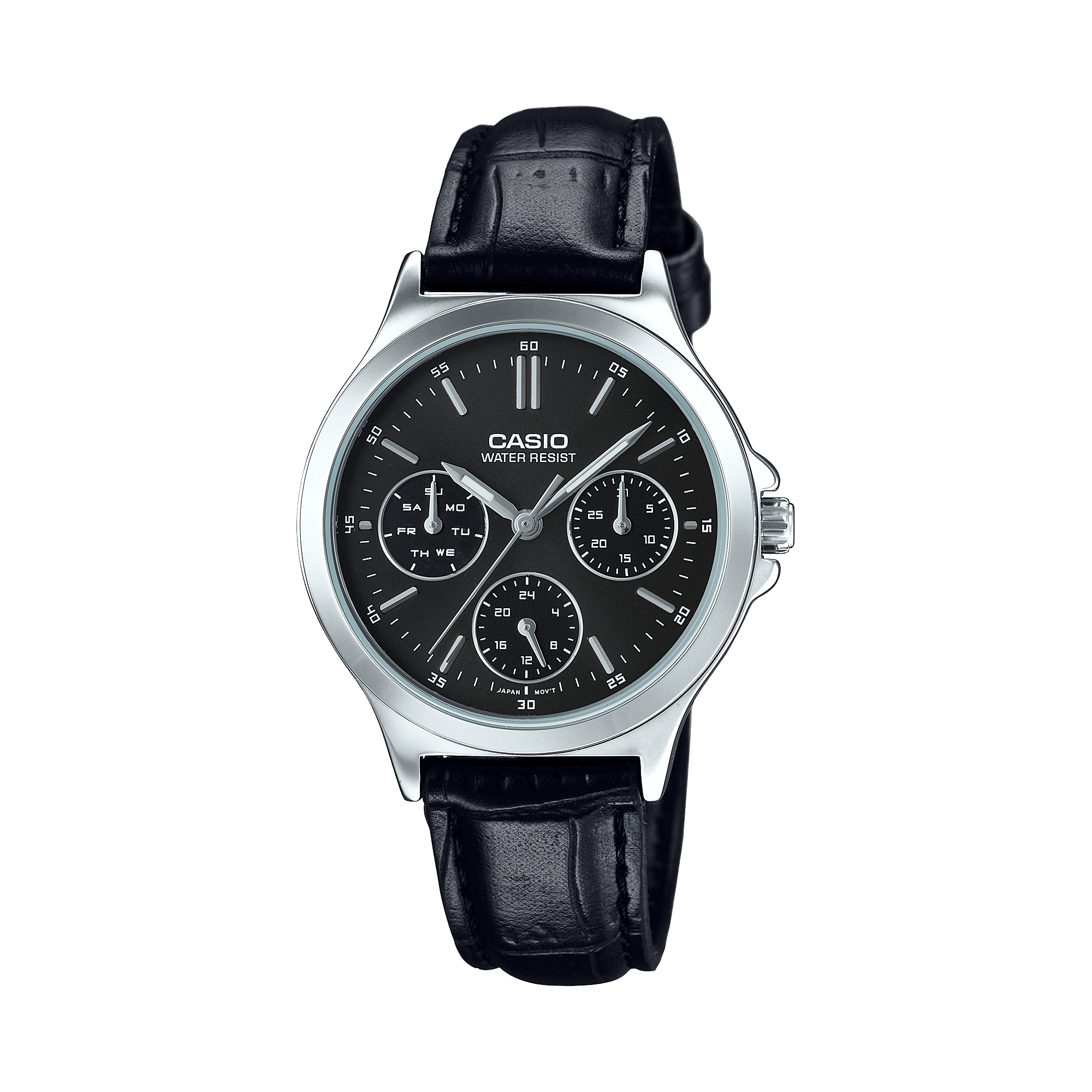 CASIO LTP-V300L-1AUDF BLACK ANALOG DIAL BLACK LEATHER BAND WOMEN'S WATCH A1149