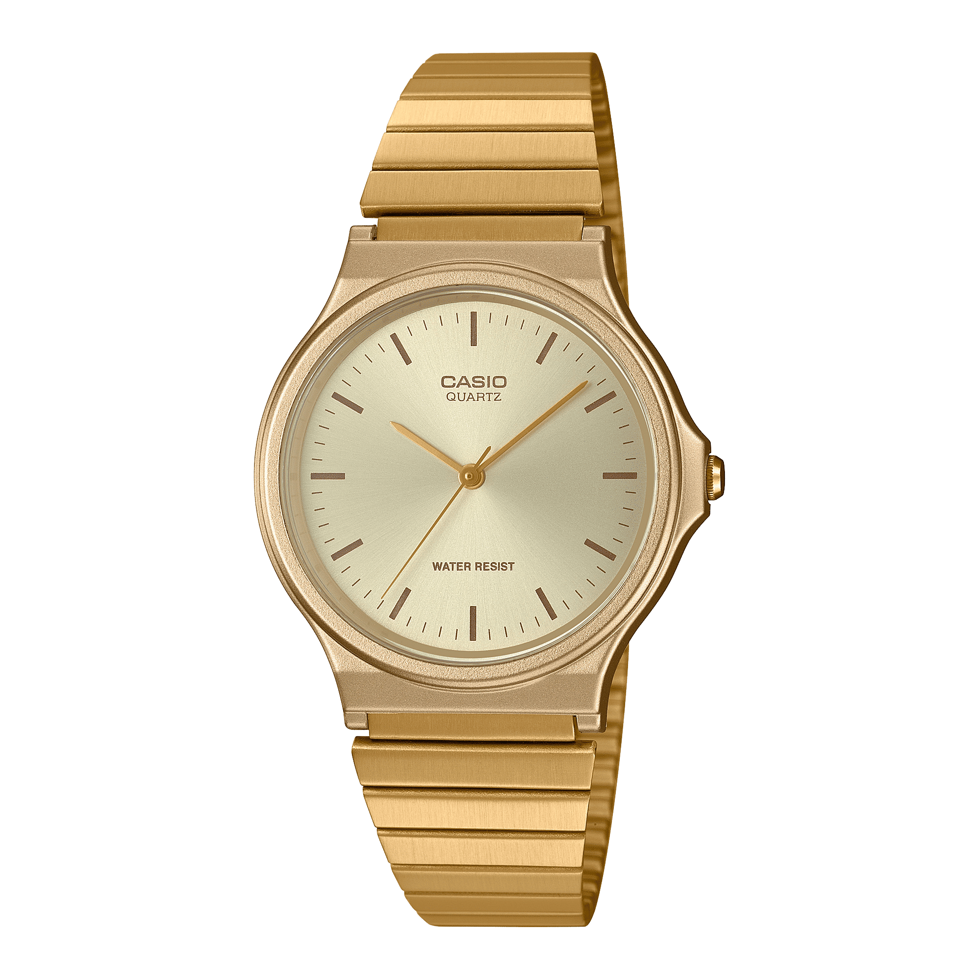 CASIO MQ-24G-9EDF GOLD ANALOG DIAL GOLD STAINLESS STEEL BAND WOMEN'S WATCH A2297