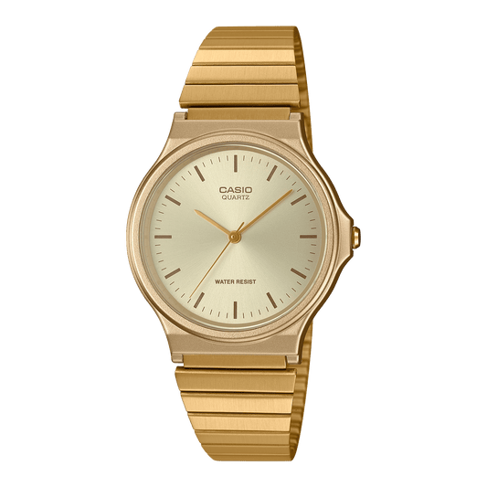 CASIO MQ-24G-9EDF GOLD ANALOG DIAL GOLD STAINLESS STEEL BAND WOMEN'S WATCH A2297