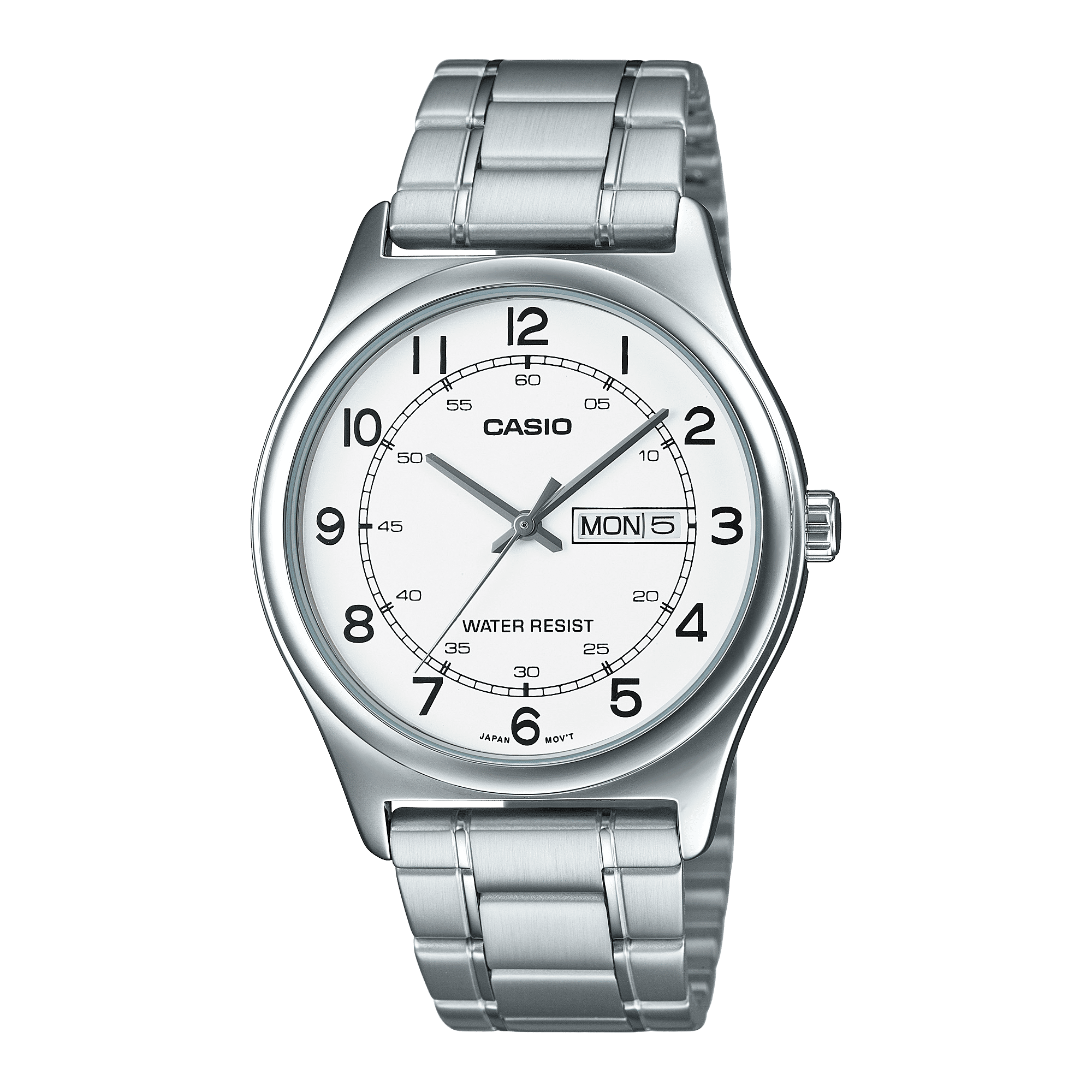 CASIO MTP-V006D-7B2UDF WHITE ANALOG DIAL SILVER STAINLESS STEEL BAND MEN'S WATCH A2316