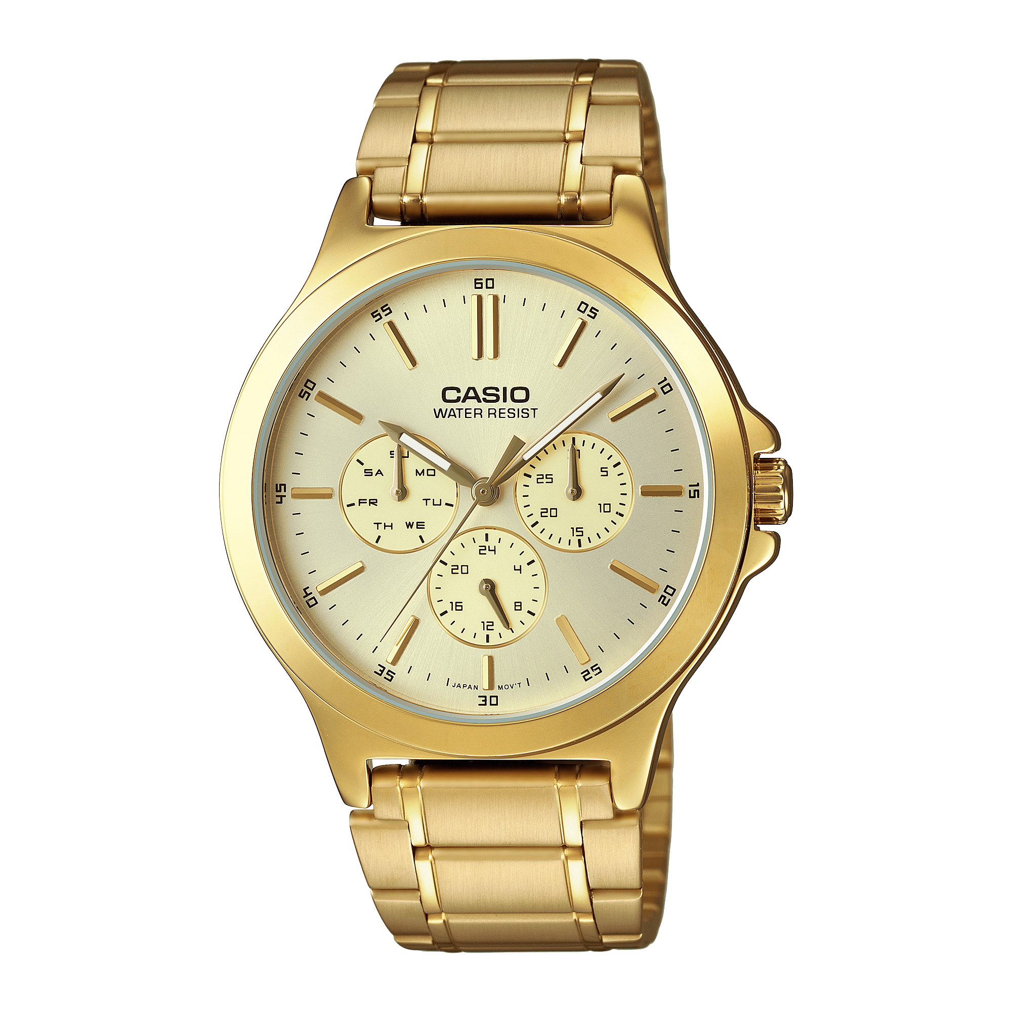 CASIO MTP-V300G-9AUDF GOLD IP ANALOG DIAL GOLD IP STAINLESS STEEL BAND MEN'S WATCH A2319