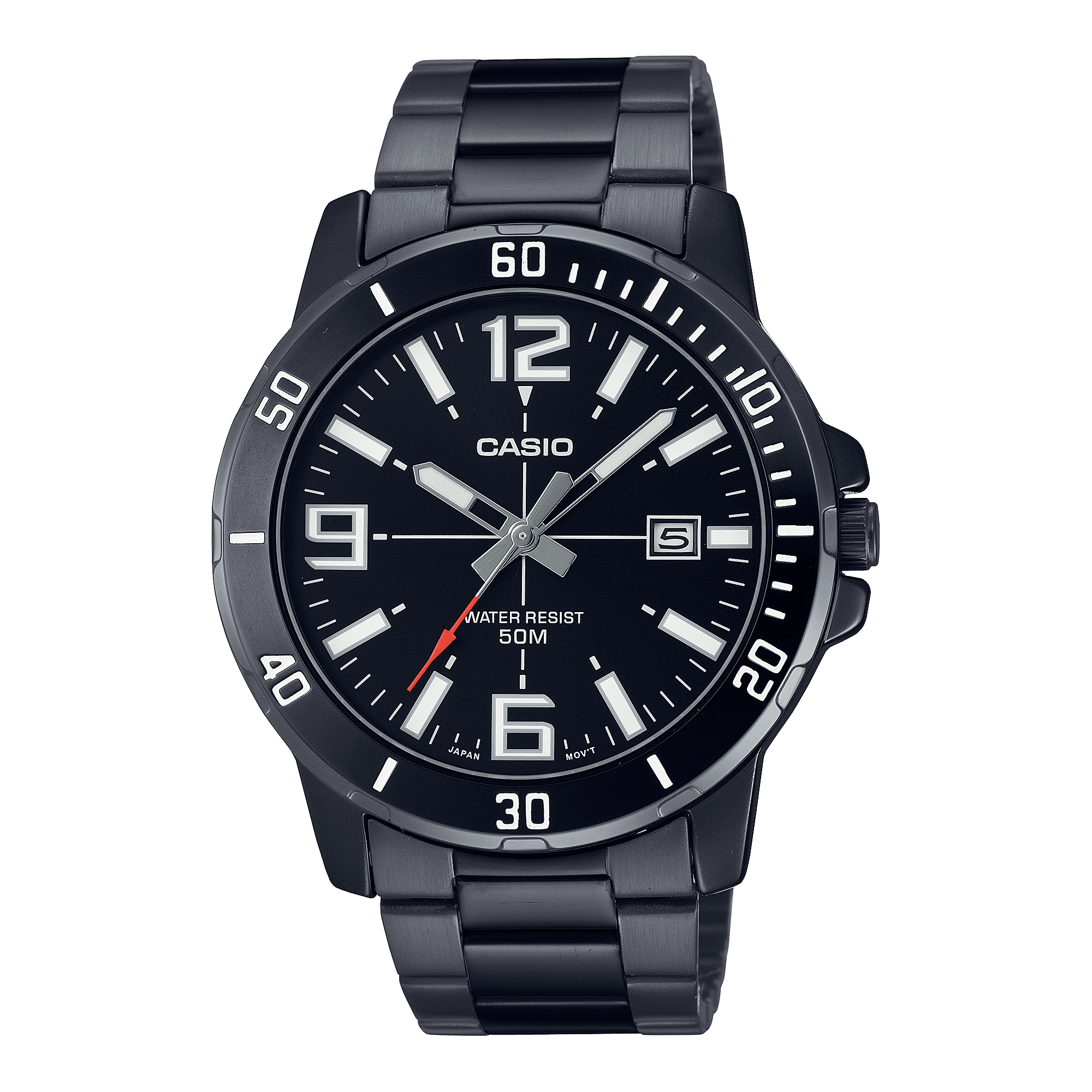 CASIO MTP-VD01B-1BVUDF BLACK IP ANALOG DIAL BLACK IP STAINLESS STEEL BAND MEN'S WATCH A1979