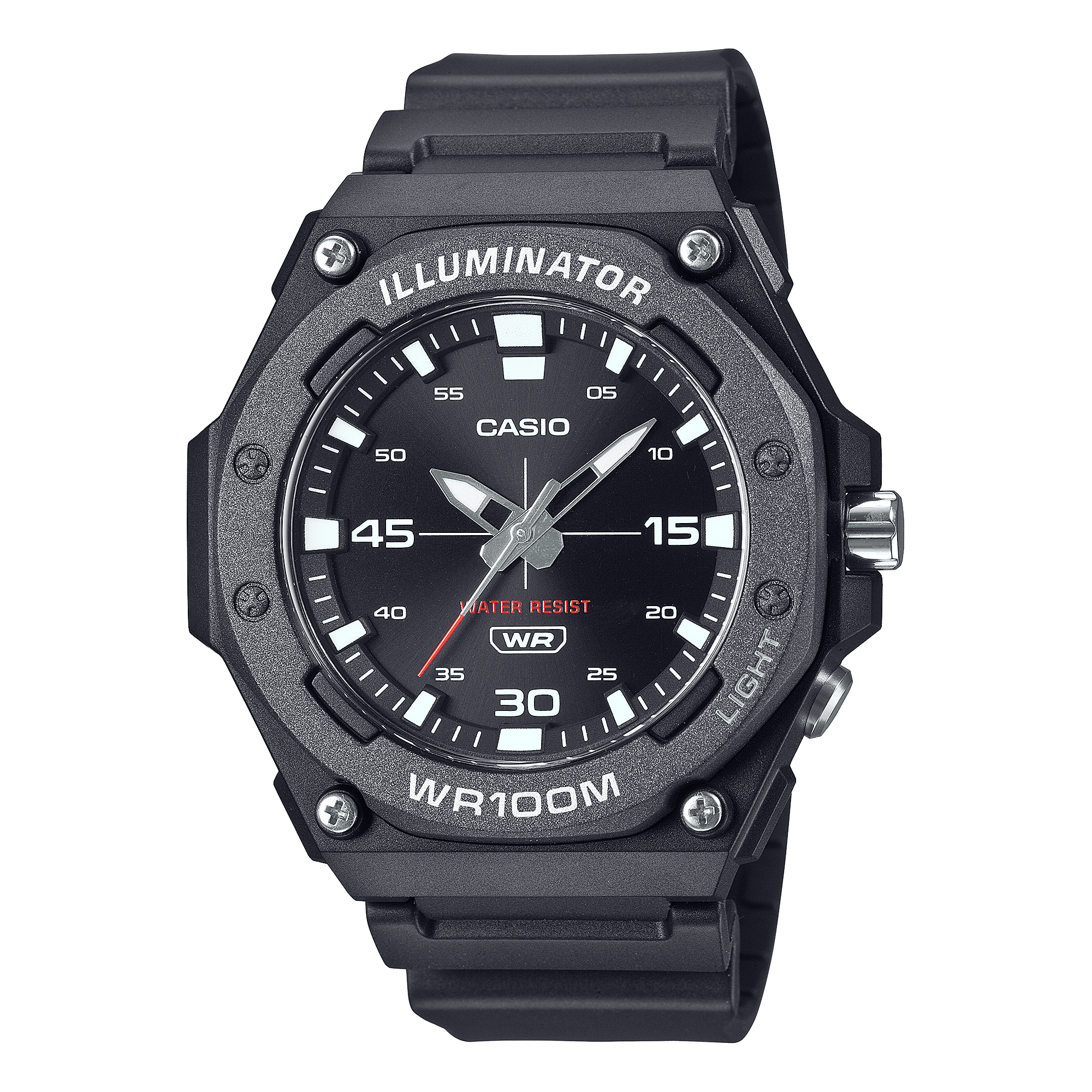 CASIO  MW-620H-1AVDF BLACK ANALOG DIAL BLACK RESIN STRAP  100M WATER RESISTANT D355