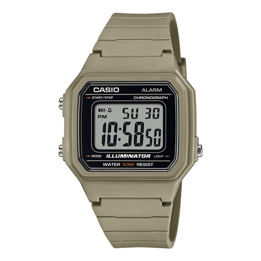 CASIO  W-217H-5AVDF  DIGITAL DIAL BROWN RESIN STRAP  7 YEAR BATTERY I131