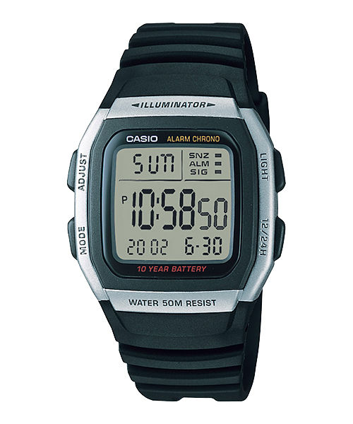 CASIO  W-96H-1AVDF  DIGITAL DIAL BLACK RESIN STRAP  10 YEAR BATTERY D031
