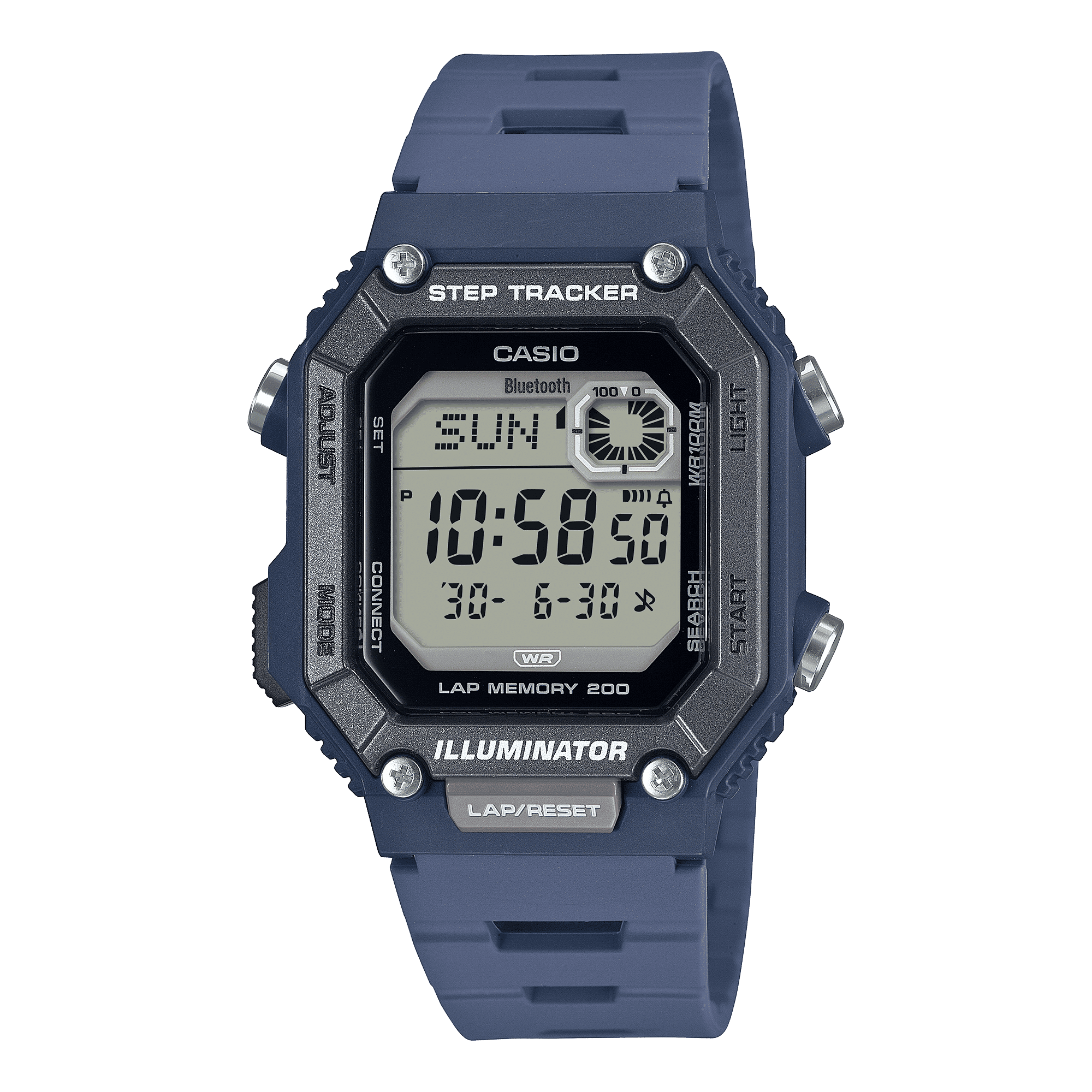 CASIO YOUTH WS-B1000-2AVDF BLUE DIGITAL DIAL BLUE RESIN BAND D353