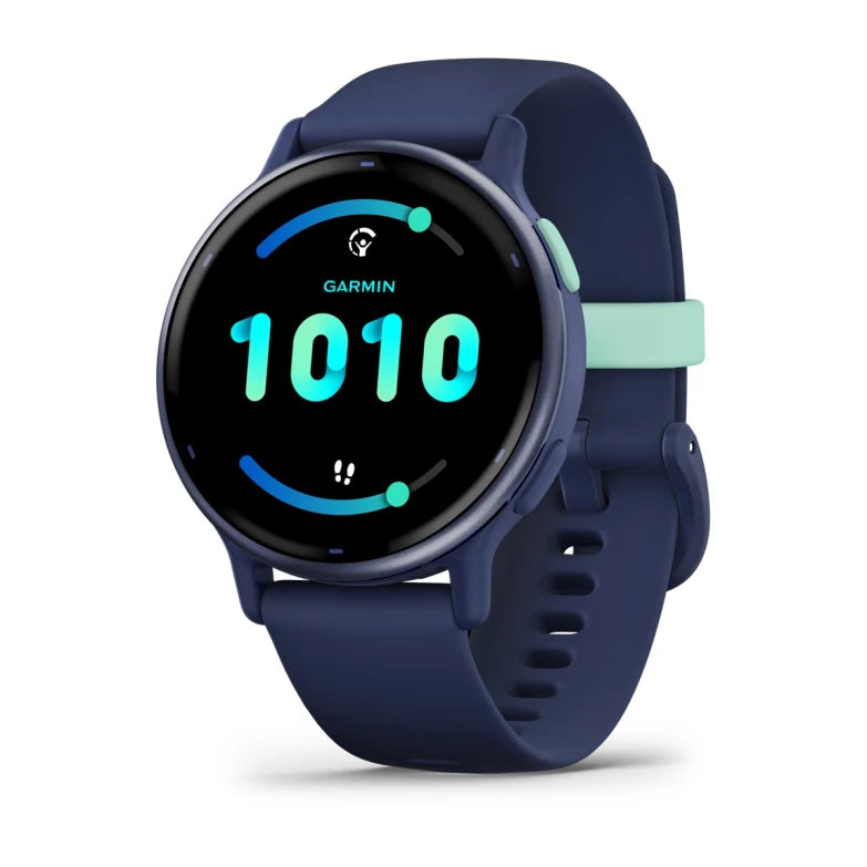 Garmin vivoactive® 5 Metallic Navy Aluminum Bezel with Navy Case and Silicone Band GARMIN