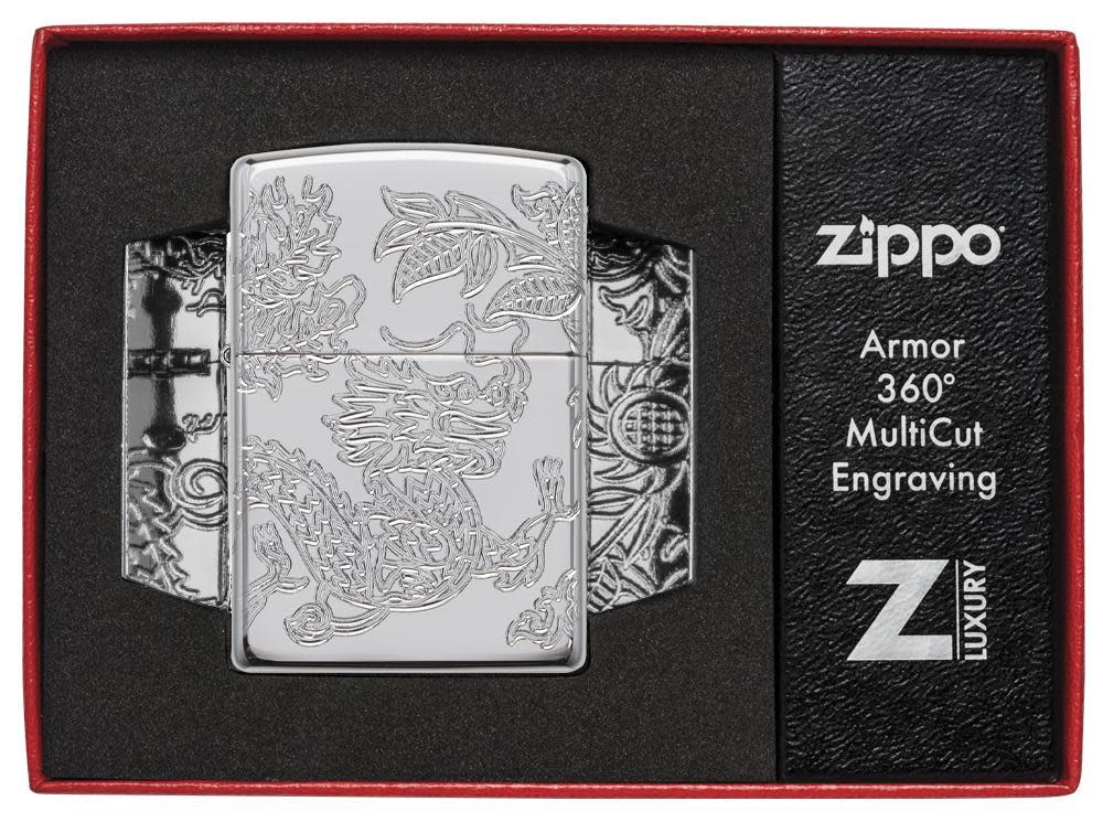 Armor?« Dragon and Phoenix Design Windproof Lighter in its packaging