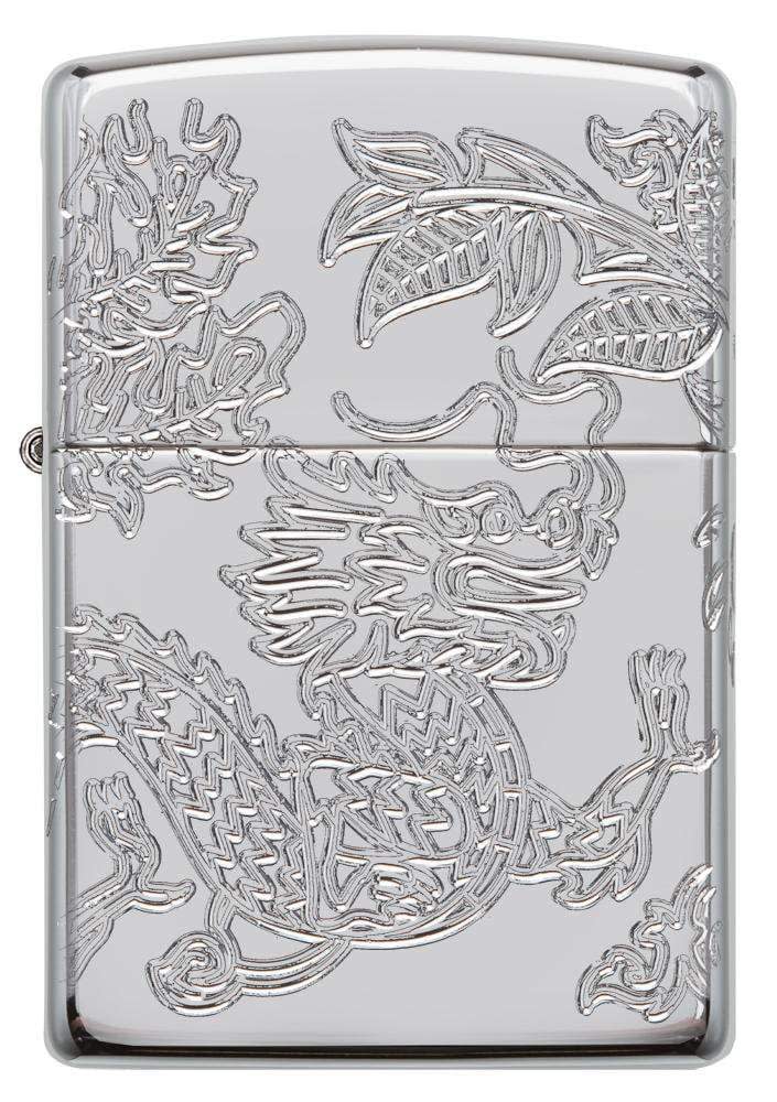 Front view of Armor?« Dragon and Phoenix Design Windproof Lighter