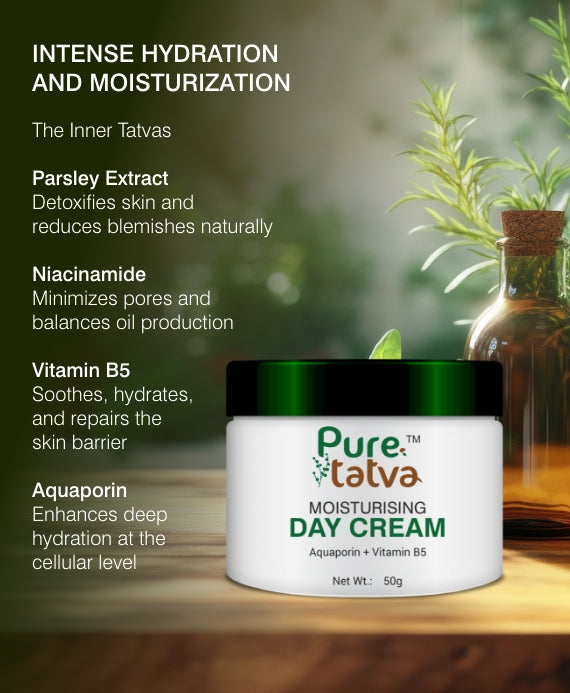 Pure Tatva Moisturising Day Cream 50g - Natural daily hydration cream
