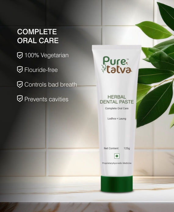 Pure Tatva Herbal Dental Paste 125g - Natural fluoride-free toothpaste
