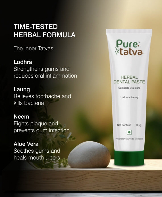 Pure Tatva Herbal Dental Paste 125g - Natural fluoride-free toothpaste
