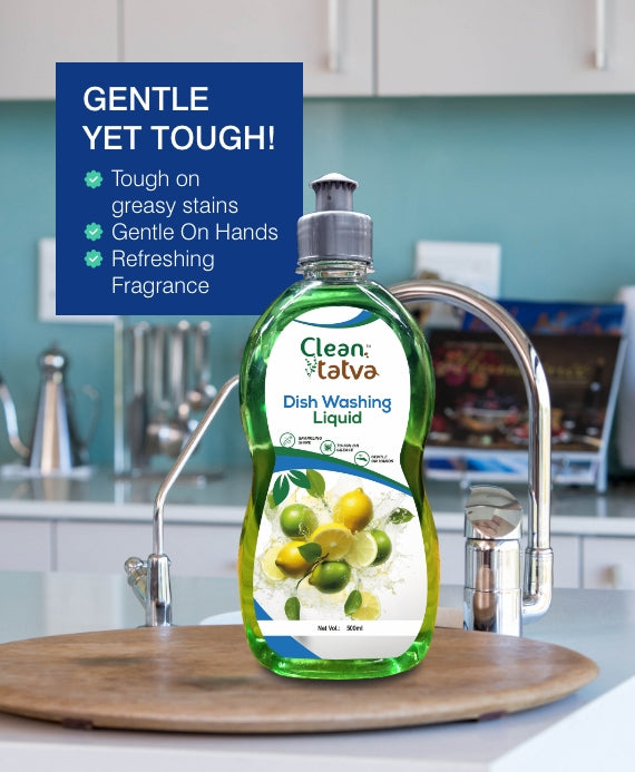 Pure Tatva Dish Washing Liquid 500mL - Natural dishwash soap with Silver Nano
