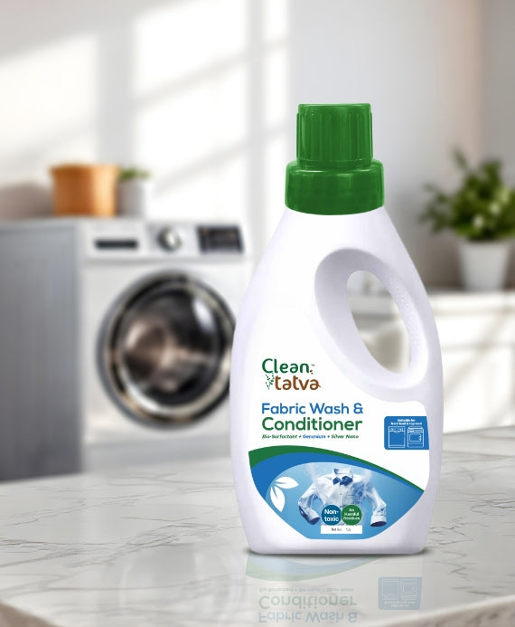 Pure Tatva Fabric Wash and Conditioner 1L bottle - Natural laundry detergent
