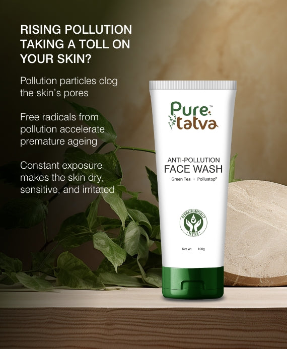 Pure Tatva Anti Pollution Face Wash 100g - Natural detox face cleanser
