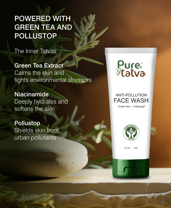 Pure Tatva Anti Pollution Face Wash 100g - Natural detox face cleanser
