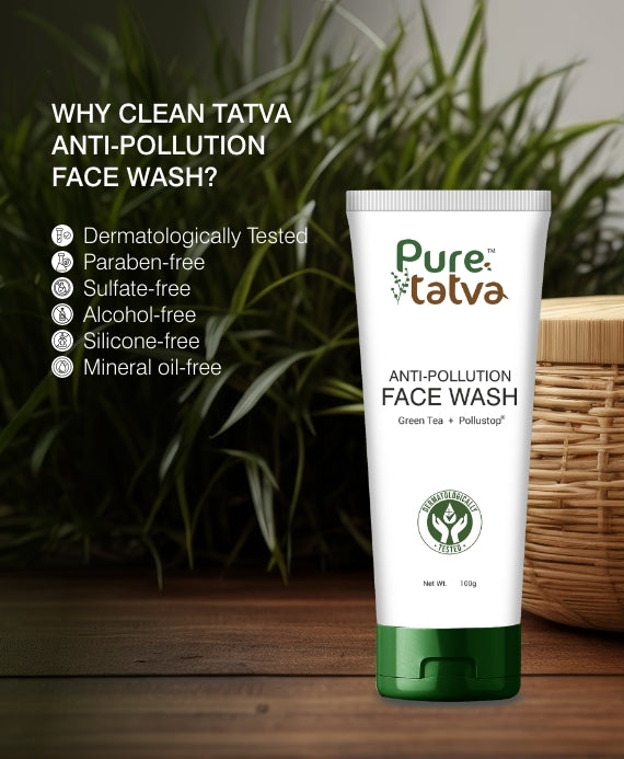Pure Tatva Anti Pollution Face Wash 100g - Natural detox face cleanser
