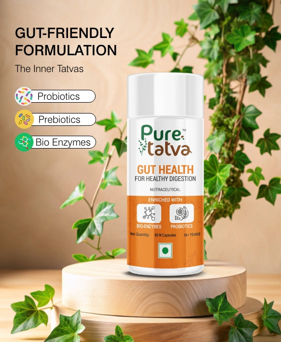 Pure Tatva Gut Health 60 Capsules - Probiotic and digestive support supplement
