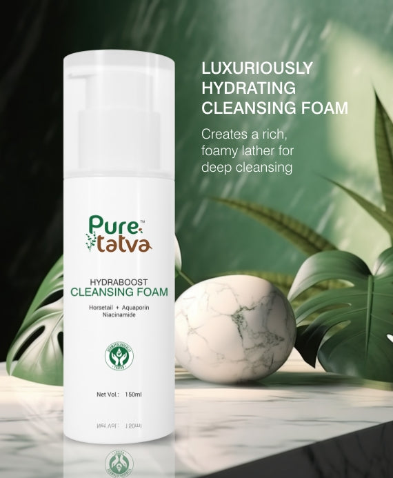Pure Tatva Hydraboost Cleansing Foam 100g - Natural hydrating face cleanser
