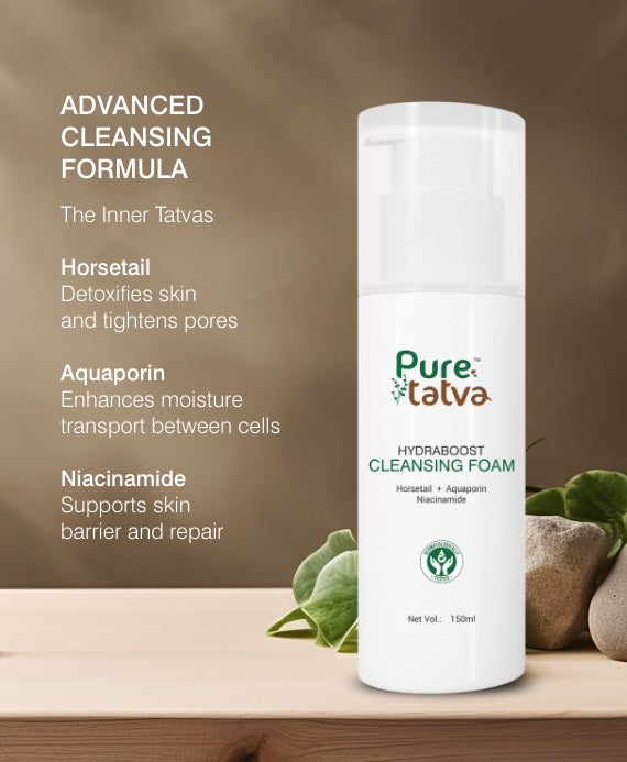 Pure Tatva Hydraboost Cleansing Foam 100g - Natural hydrating face cleanser
