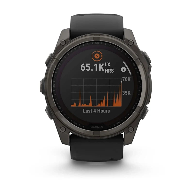 Garmin fenix® 8 – 51 mm, Solar, Sapphire Sapphire, Carbon grey DLC titanium with Black/pebble grey silicone band GARMIN