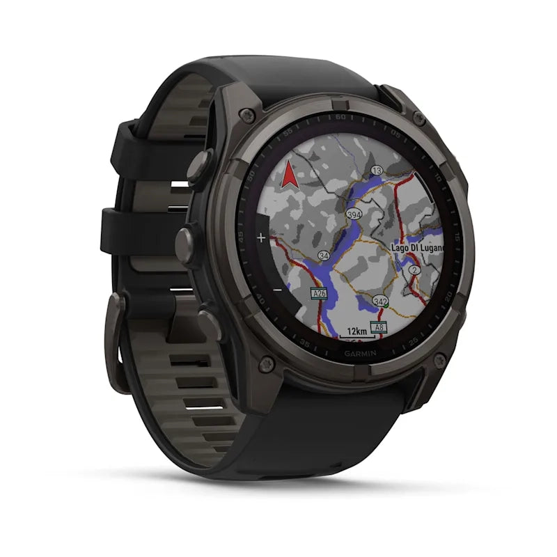 Garmin fenix® 8 – 51 mm, Solar, Sapphire Sapphire, Carbon grey DLC titanium with Black/pebble grey silicone band GARMIN