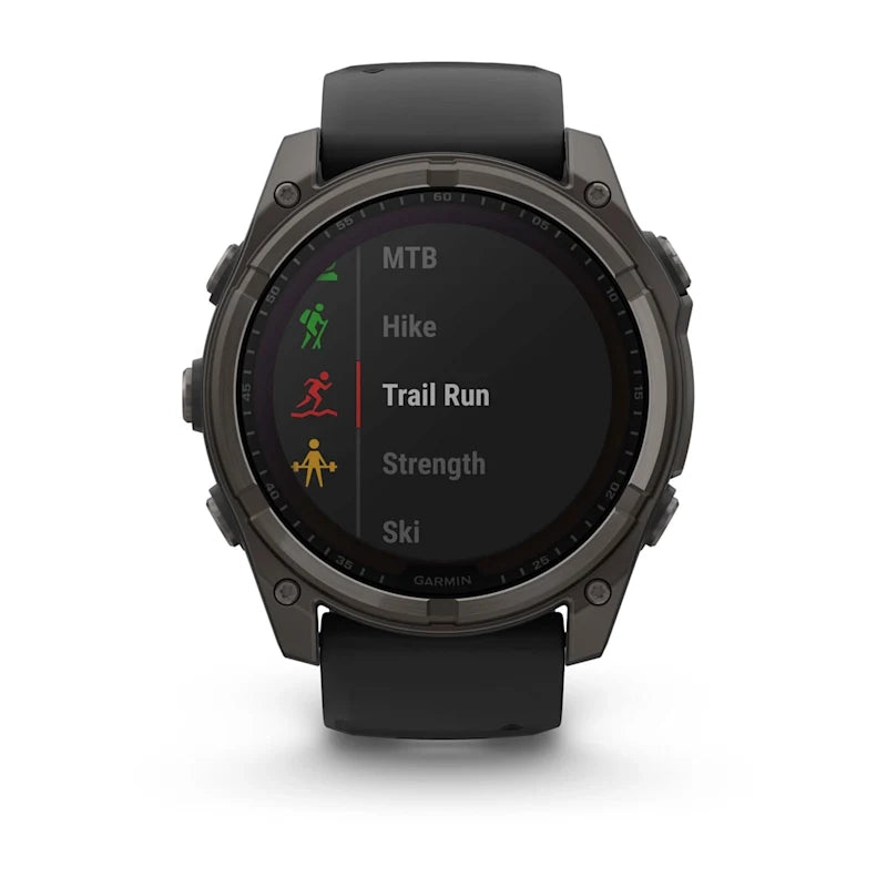 Garmin fenix® 8 – 51 mm, Solar, Sapphire Sapphire, Carbon grey DLC titanium with Black/pebble grey silicone band GARMIN