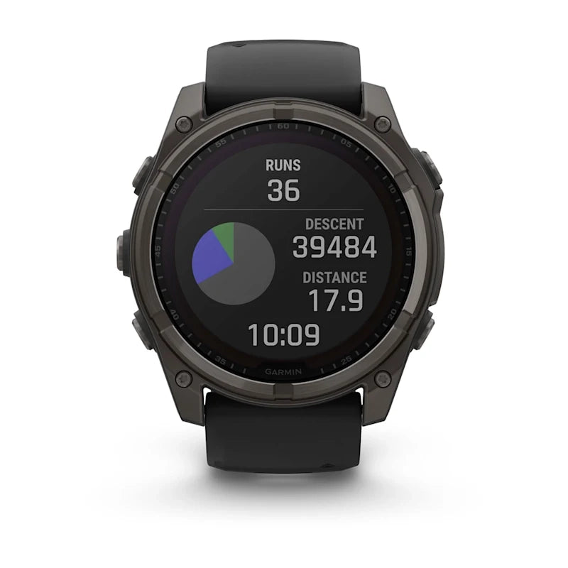 Garmin fenix® 8 – 51 mm, Solar, Sapphire Sapphire, Carbon grey DLC titanium with Black/pebble grey silicone band GARMIN