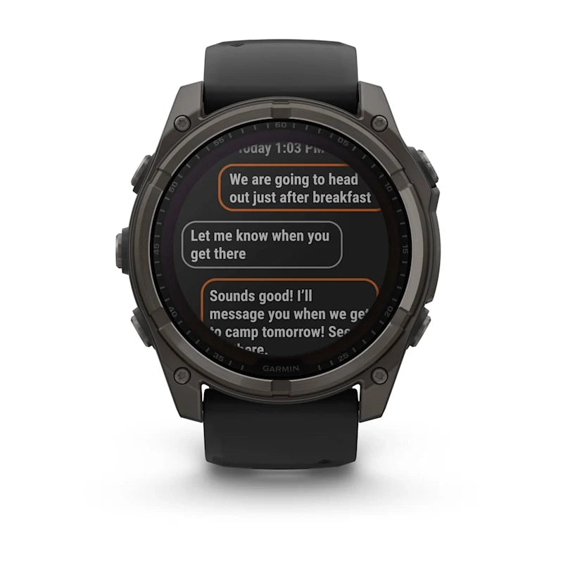 Garmin fenix® 8 – 51 mm, Solar, Sapphire Sapphire, Carbon grey DLC titanium with Black/pebble grey silicone band GARMIN