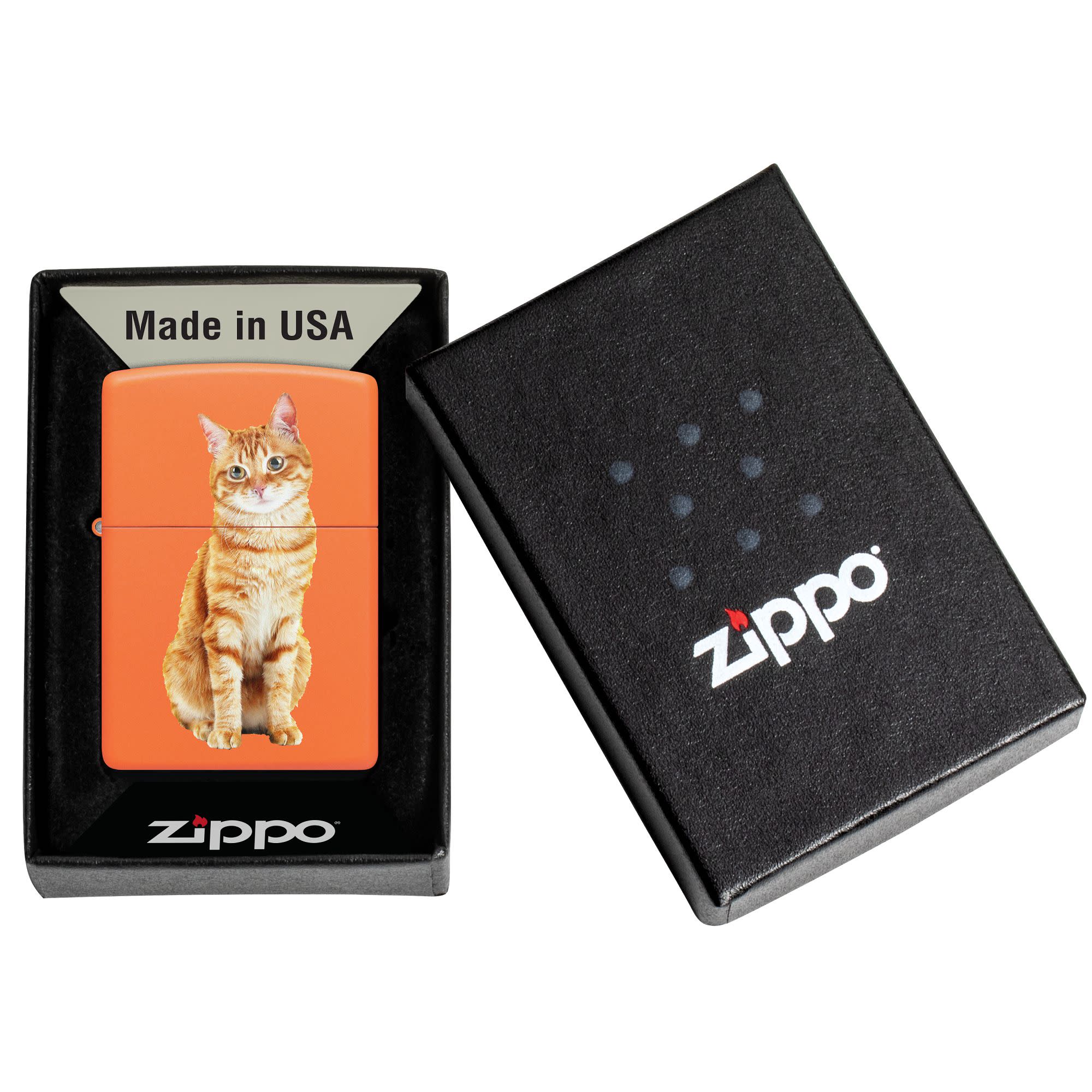 Cat Design Windproof Lighter in its packaging.