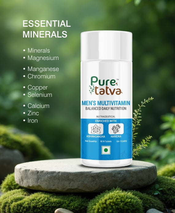 Pure Tatva Men's Multivitamin 60 Tablets - Complete daily nutrition for men
