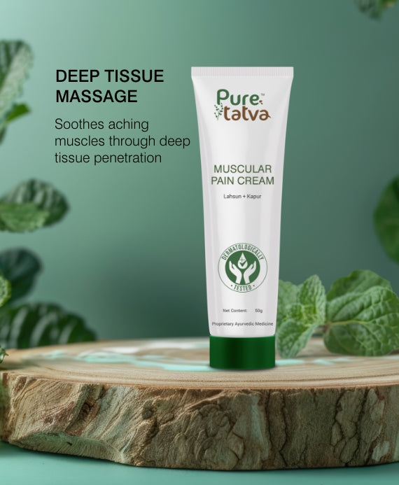 Pure Tatva Muscular Pain Cream 50g - Natural pain relief for muscles and joints
