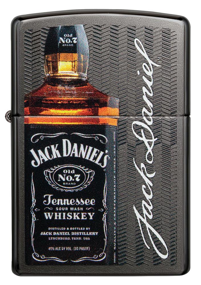 Front of Jack Daniel's?« Logo and Bottle Gray Windproof Lighter