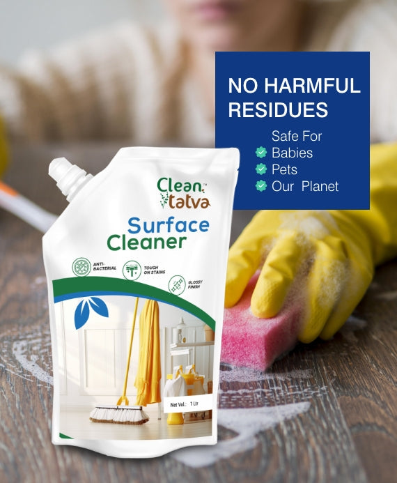 Pure Tatva Surface Cleaner Pouch 1L - Eco-friendly refill pack
