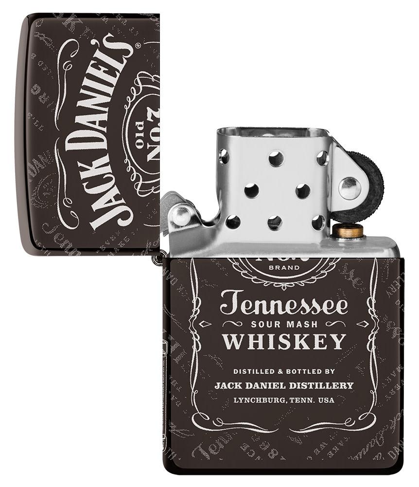 Jack Daniel's?« Photo Image 360?« Black Ice?« Windproof Lighter with its lid open and unlit