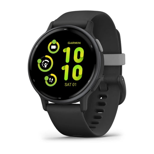 Garmin vivoactive® 5 Slate aluminium bezel with black case and silicone band GARMIN