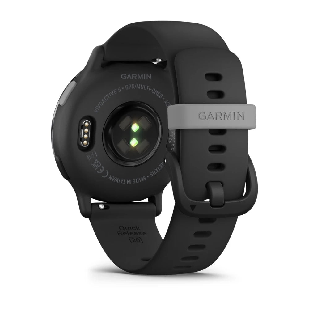 Garmin vivoactive® 5 Slate aluminium bezel with black case and silicone band GARMIN