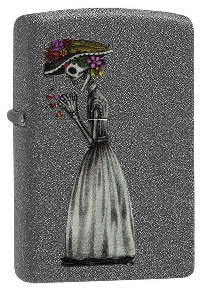 Zippo Skeleton Flowers Iron Stone Gift Set Pocket Lighters Zippo