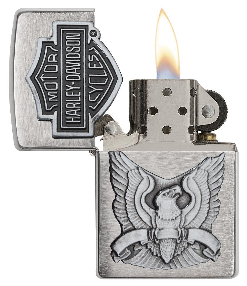 Zippo Harley-Davidson Eagle/Logo Emblem Lighter Pocket Lighter Zippo